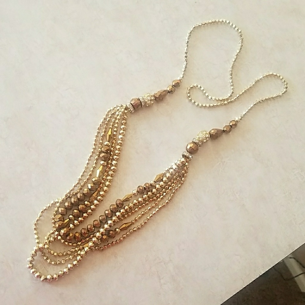 Gold & Brown sparkly necklace